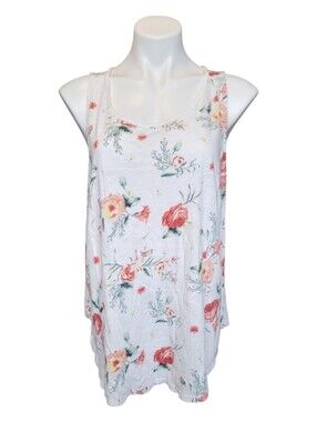 Torrid Womens Plus Size 1 White Floral Tank Top